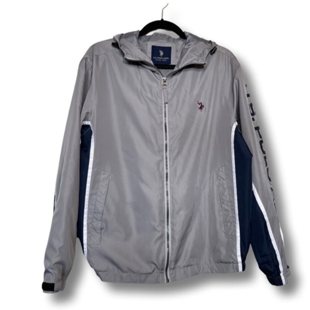 U.S. Polo Assn. Gray and Navy Windbreaker